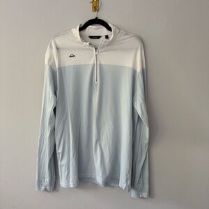 Radmor Light Blue and White Quarter-Zip Pullover